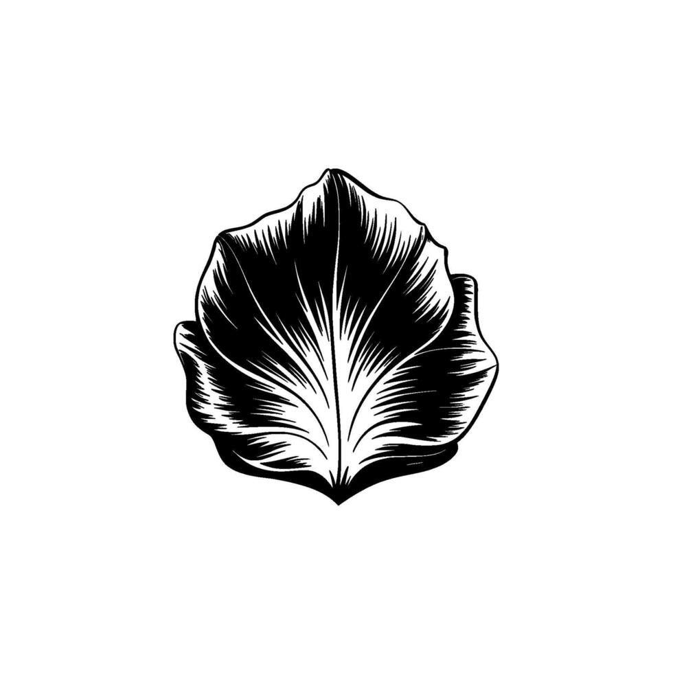 Bold Black and White Leaf , Minimalist. vector