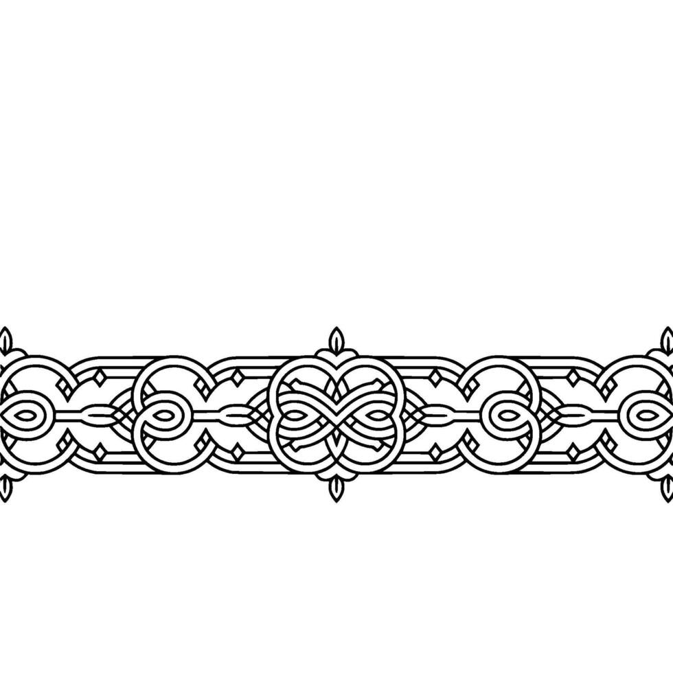 Ornate Black White Border Celtic Knotwork Style, Elegant Background. vector