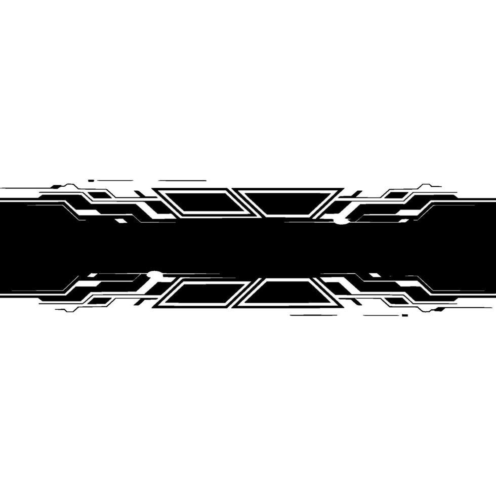 Futuristic Tech Banner Black White Digital. vector