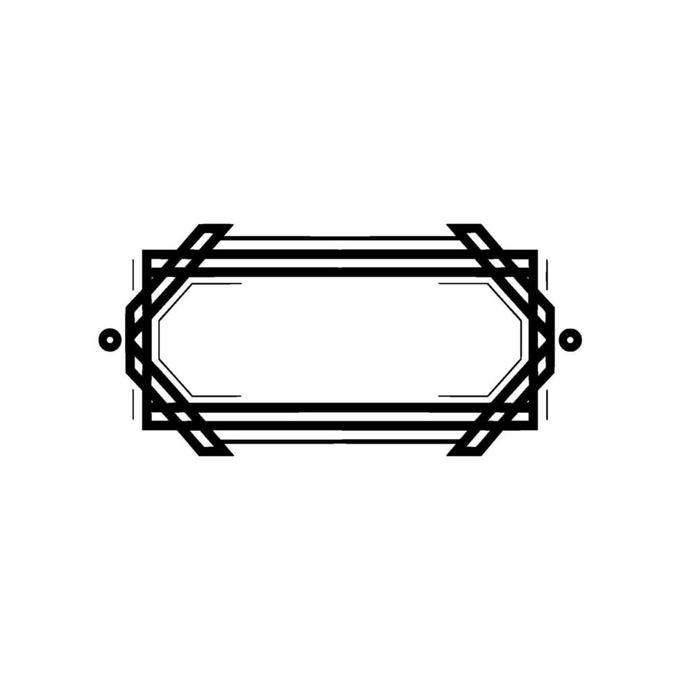 Art Deco Frame with Geometric Elements on White Background. vector