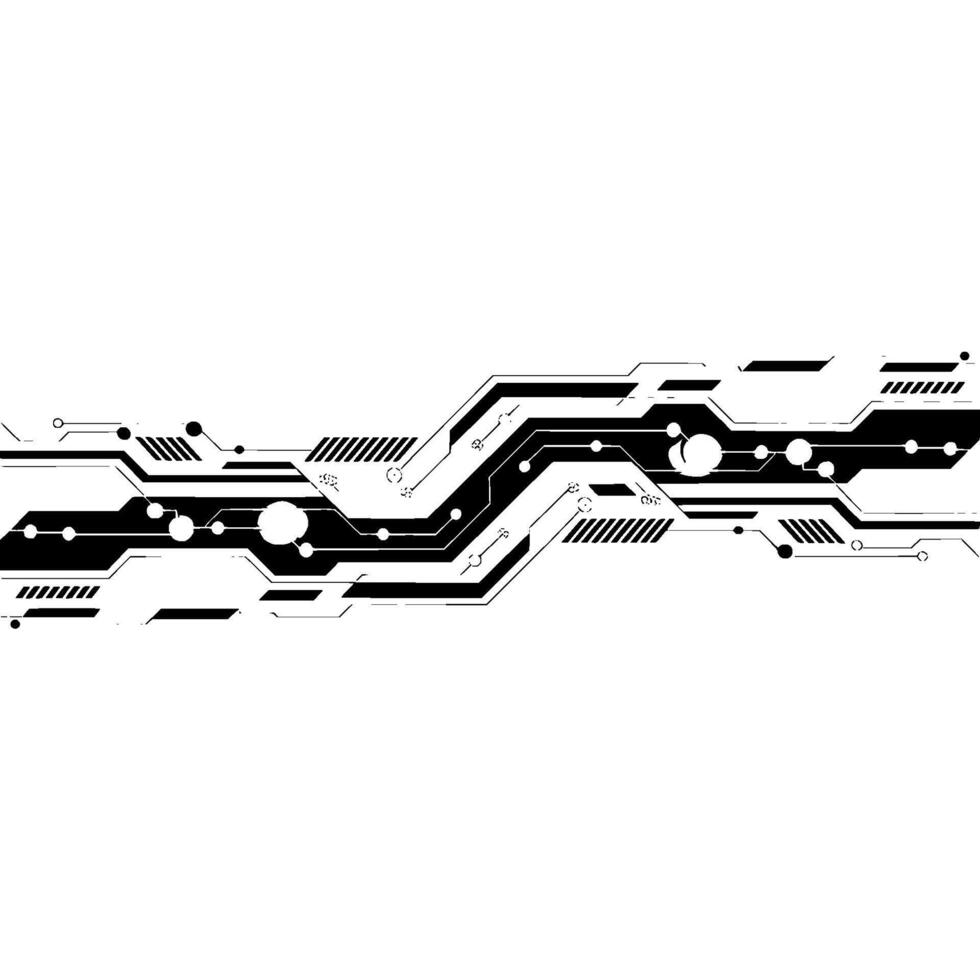 Abstract Circuit Board with Futuristic Tech Elements. vector