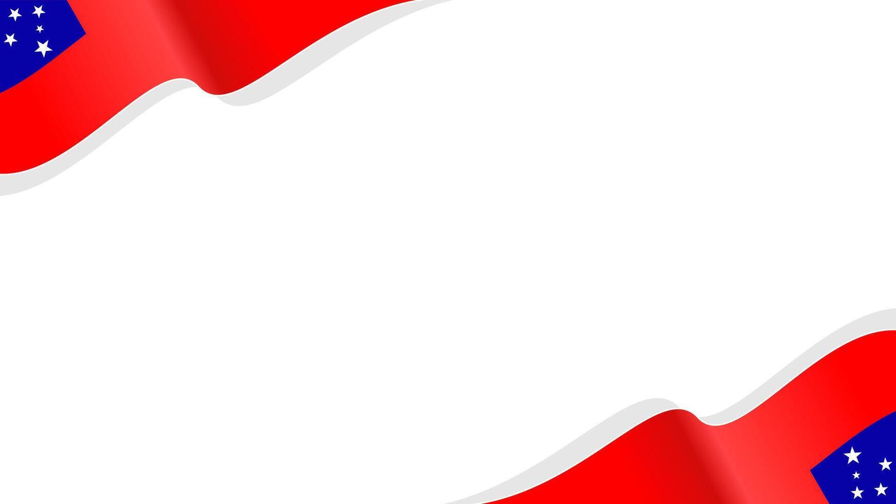 waving samoa flag frame background with copy space for text. samoa national day vector
