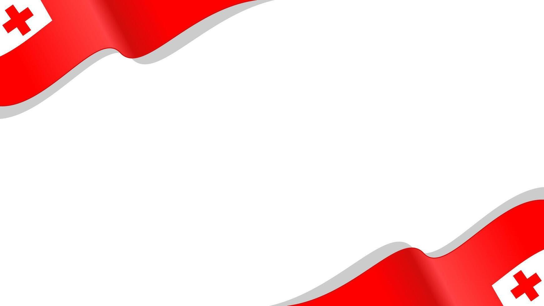 waving Tonga flag frame background with copy space for text. tonga is country in oceania vector