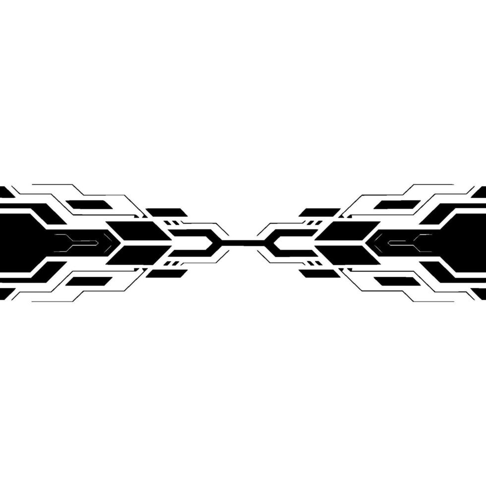Futuristic Tech Line Abstract Black White. vector