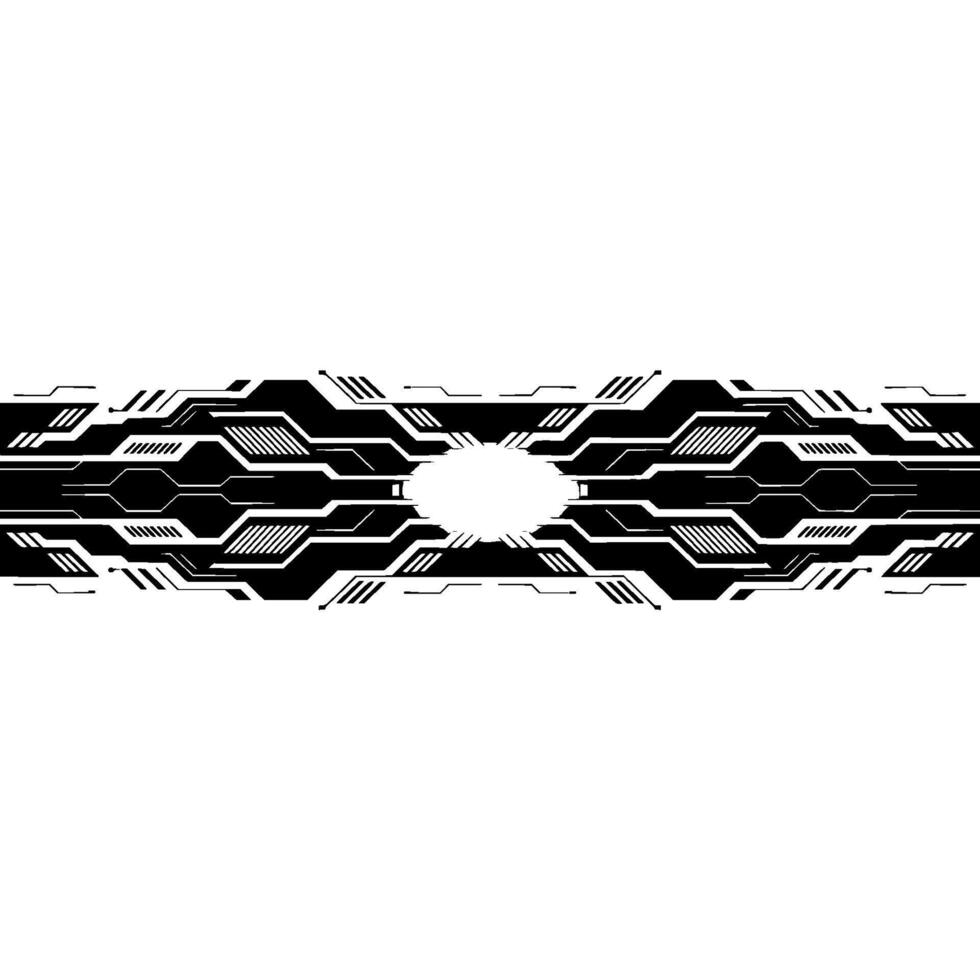 Futuristic Tech Circuitry Pattern with Glowing Center. vector