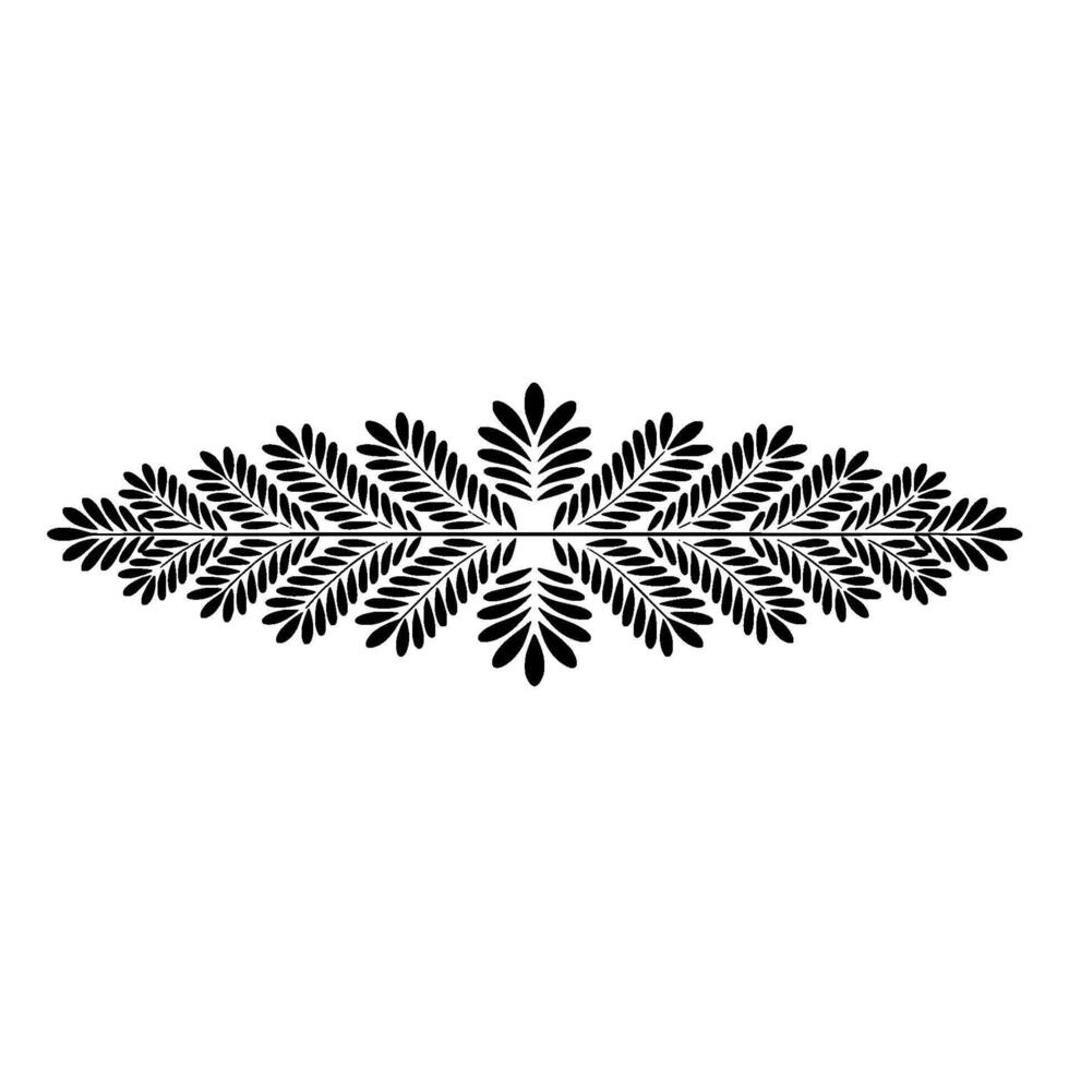 Elegant Black Floral Ornament on Beige Background,. vector