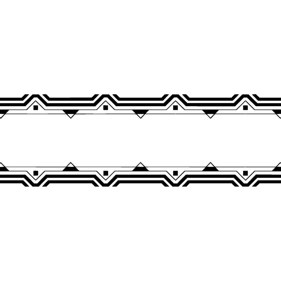 Minimalist Geometric Border Black White Abstract Pattern. vector
