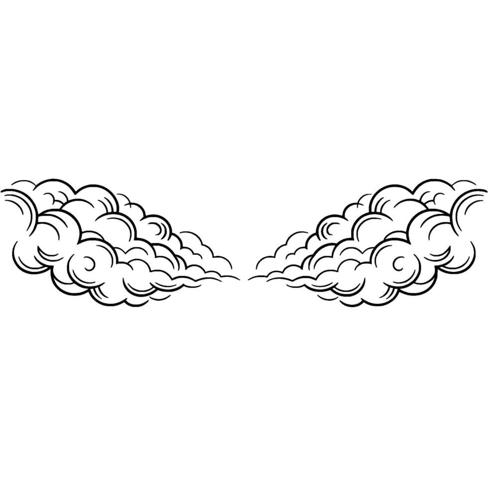 Stylized Cloud Formation on White Background. vector