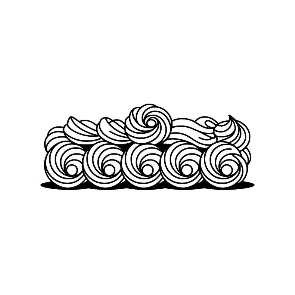 Whimsical Black and White Swirls Illustration. vector