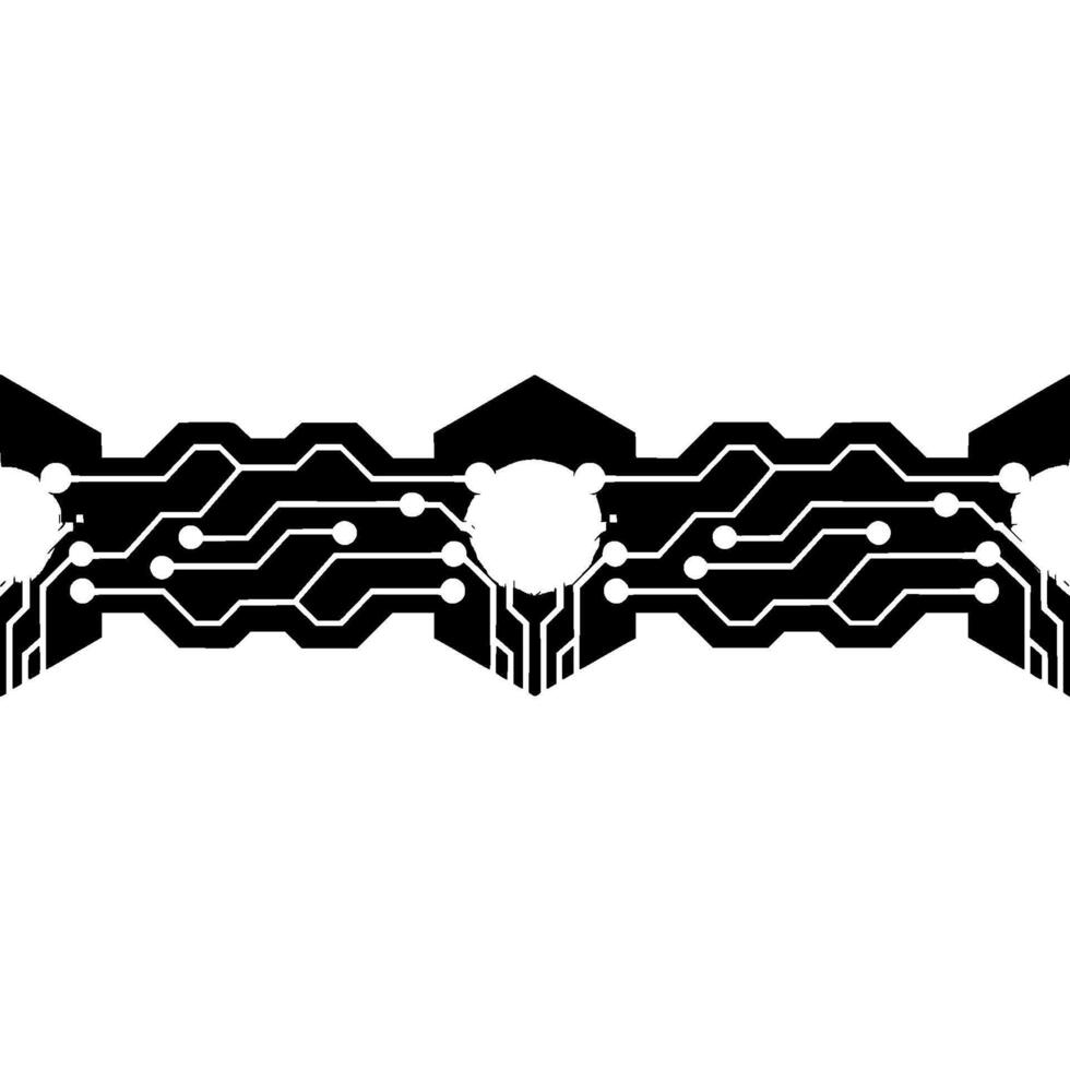 Abstract Tech Background Circuit Board in Black and White. vector