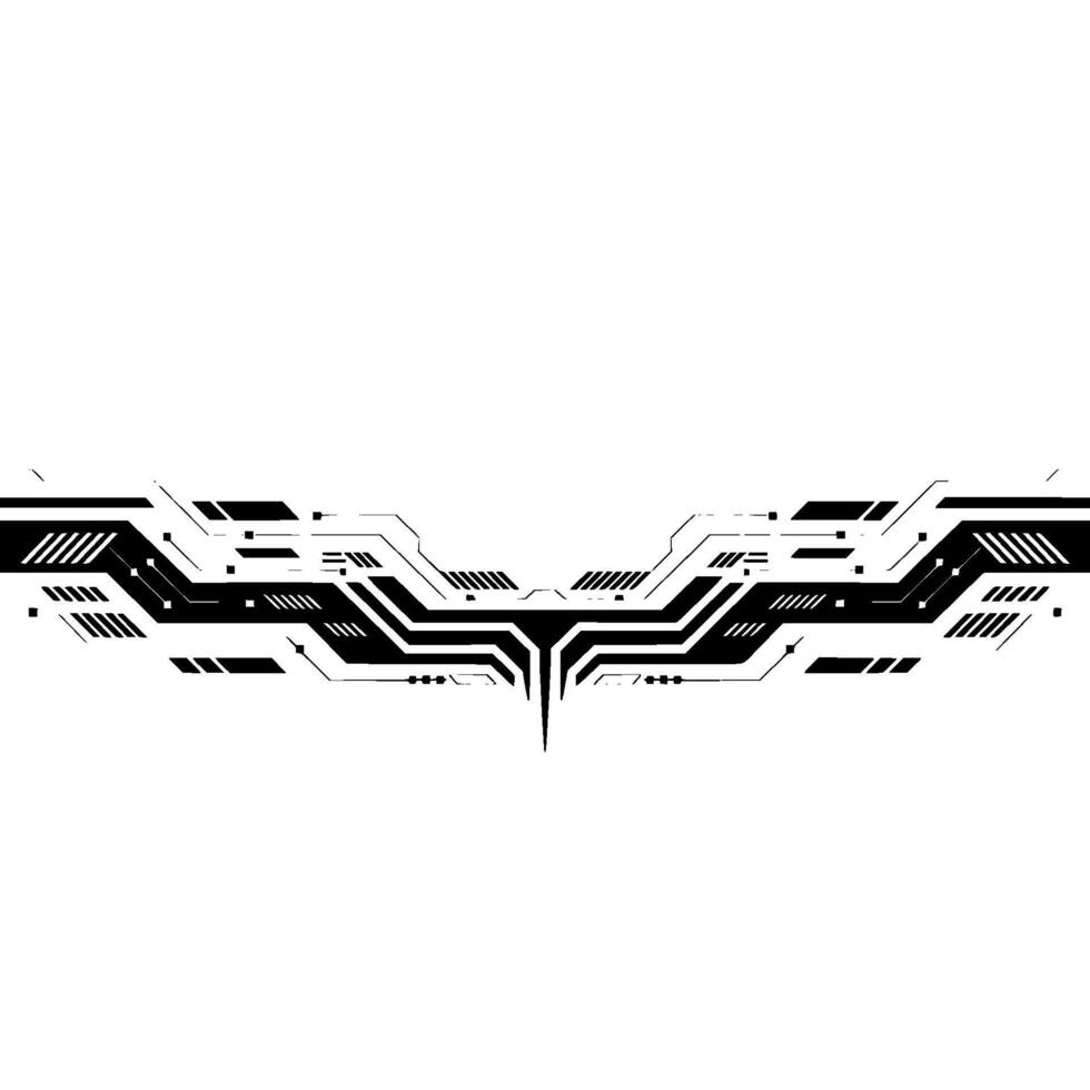 Futuristic Circuit Board Black and White Tech. vector