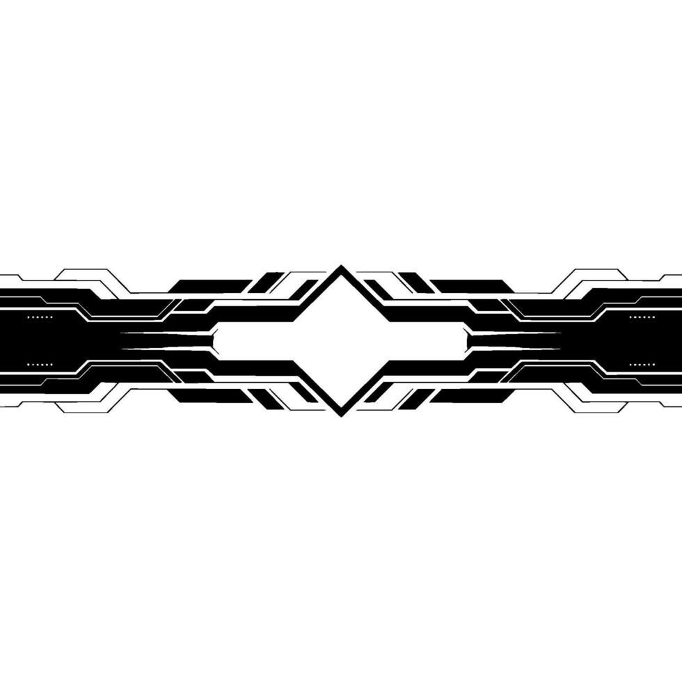 Futuristic Tech Banner Abstract Geometric in Black and White. vector