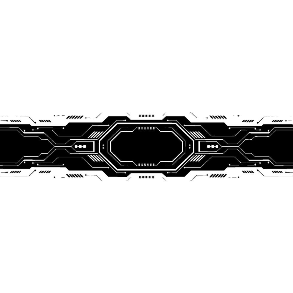 Futuristic Tech Banner Circuit Board , Minimalist, White Black. vector