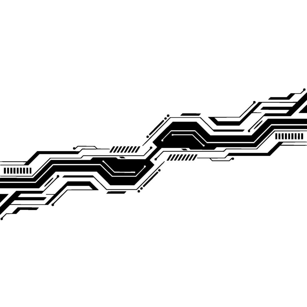 Abstract Tech Circuitry on White Background. vector