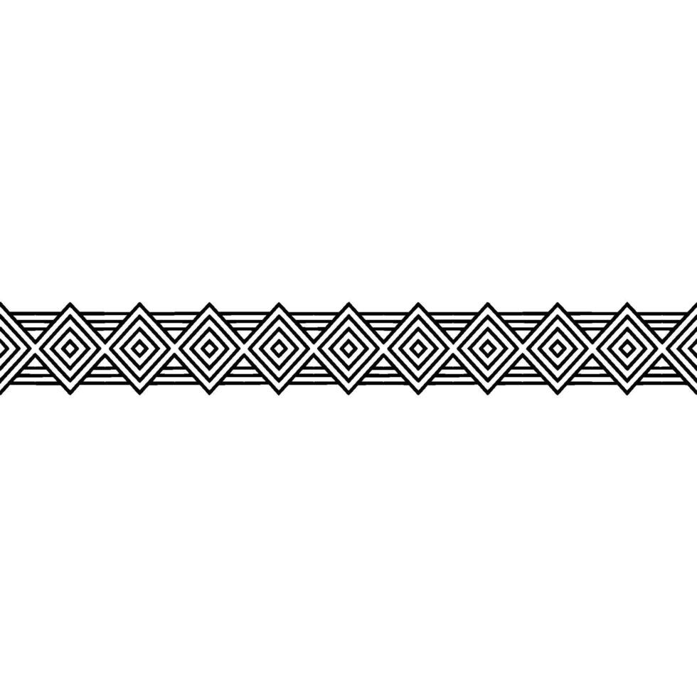 Minimalist Geometric Diamond Pattern Border. vector