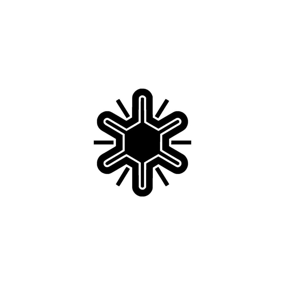 Geometric Snowflake Minimalist Black and White. vector