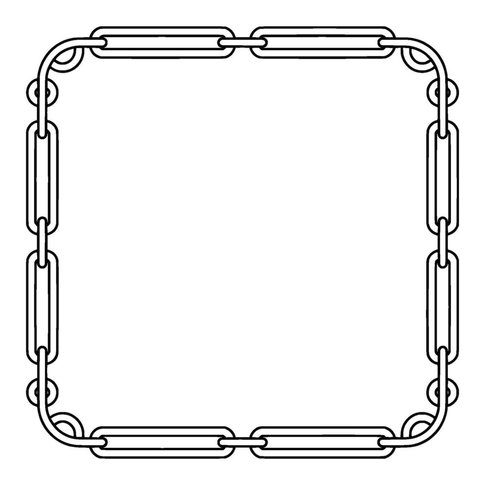 Minimalist Chain Frame Border , Geometric, Elegant. vector