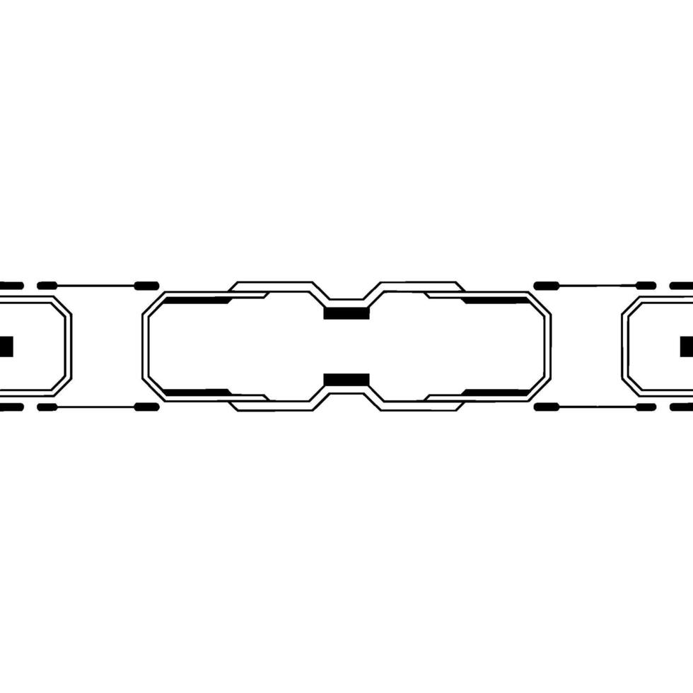 Futuristic Tech Interface Element, Minimalist Black on White. vector