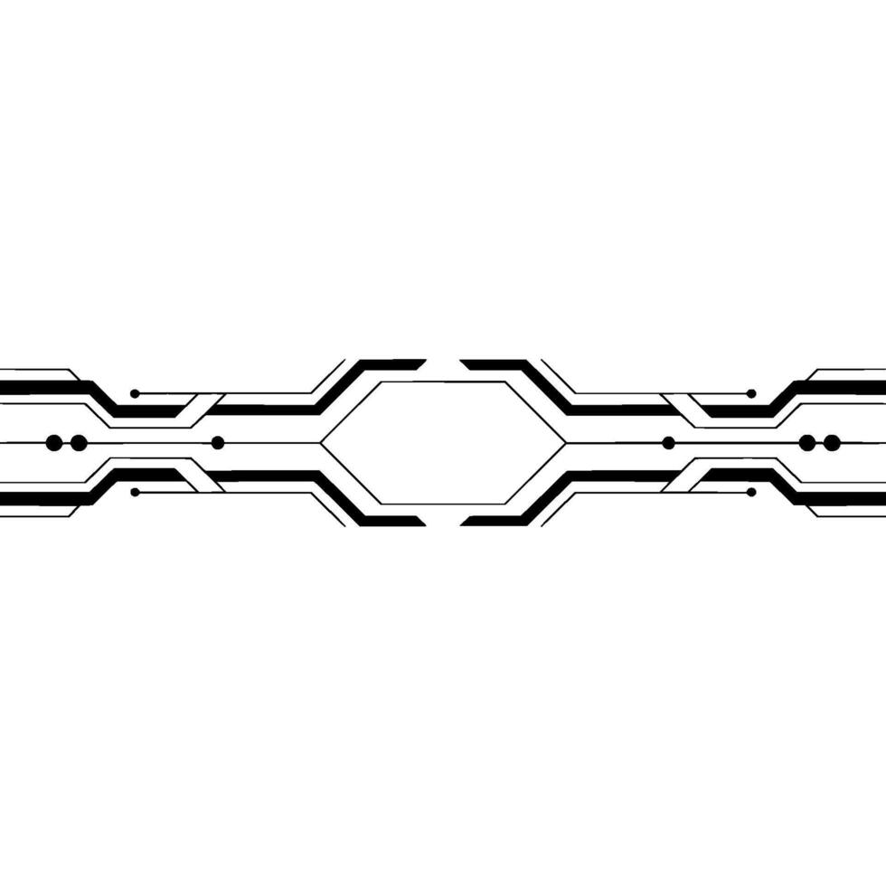 Abstract Tech Circuitry Futuristic Geometric Lines on White. vector