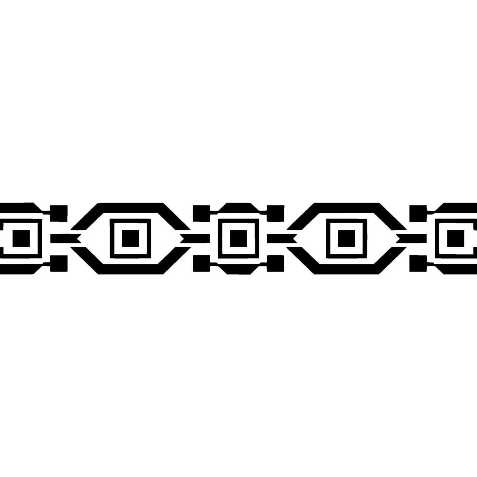 Geometric Black Pattern Border on White, Minimalist. vector