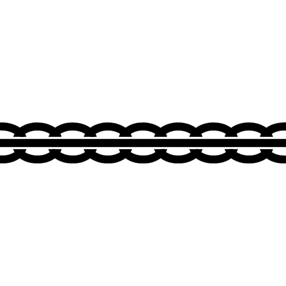 Minimalist Chain Border, Black Circular Pattern on White Background. vector