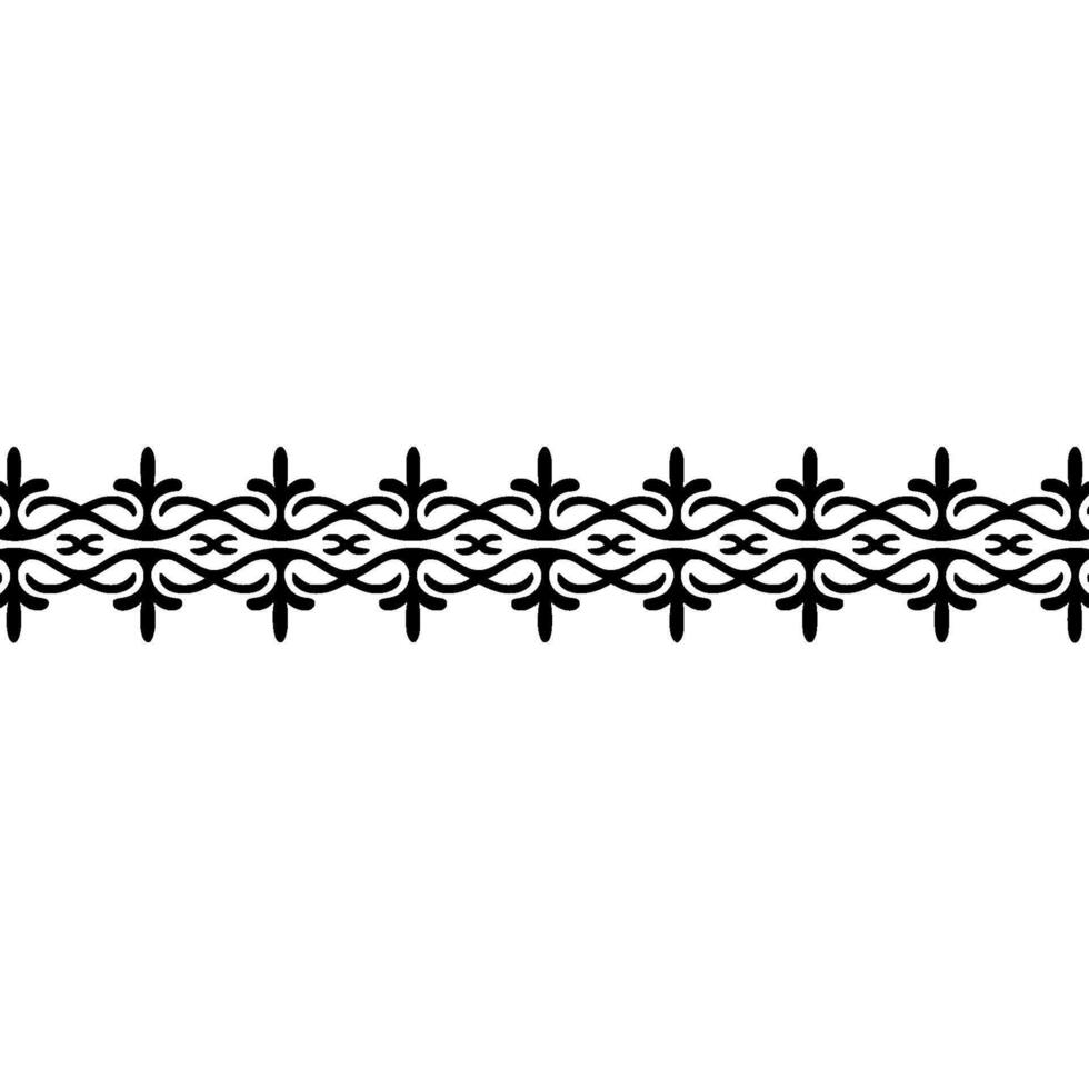 Elegant Black Border , Decorative Floral Motif on White. vector