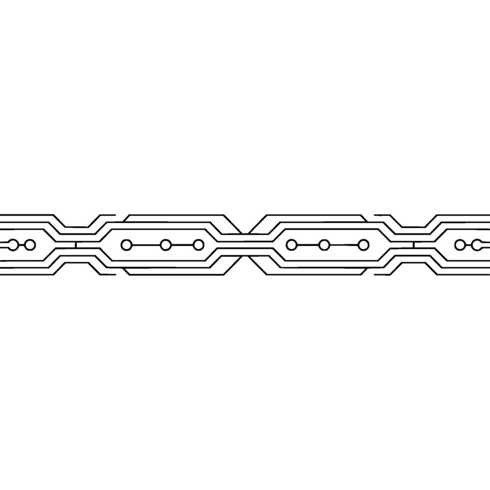 Minimalist Circuit Board Futuristic Line Art on White Background. vector