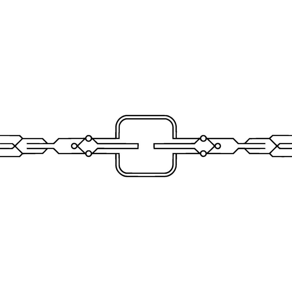 Minimalist Circuitry Abstract Connection on White. vector