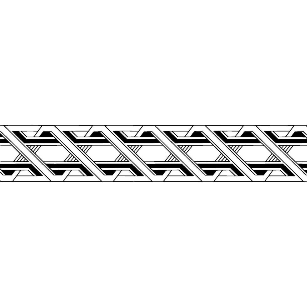 Geometric Chain Border , Black and White, Abstract Ornament,. vector