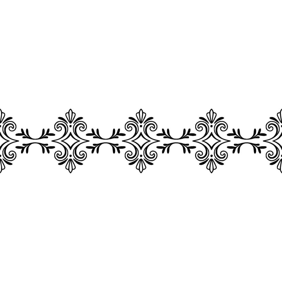 Elegant Floral Scroll Border on Beige Background,. vector