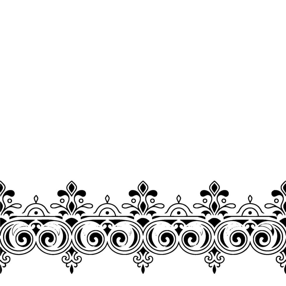 Elegant Floral Border Decorative Ornament on Light Background. vector