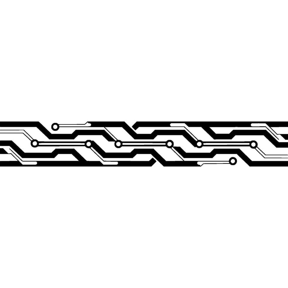 Tech Circuit Board Strip Minimalist Digital Background. vector