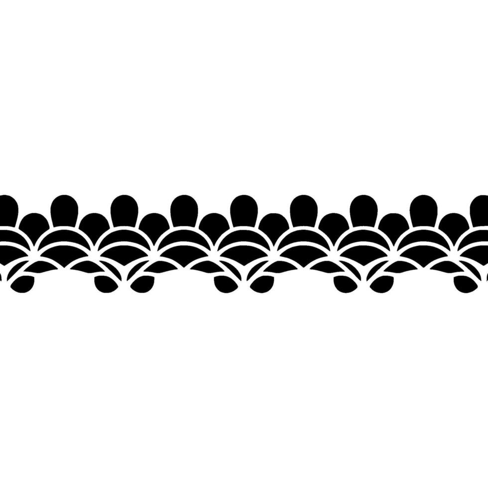 Geometric Black and White Decorative Border. vector
