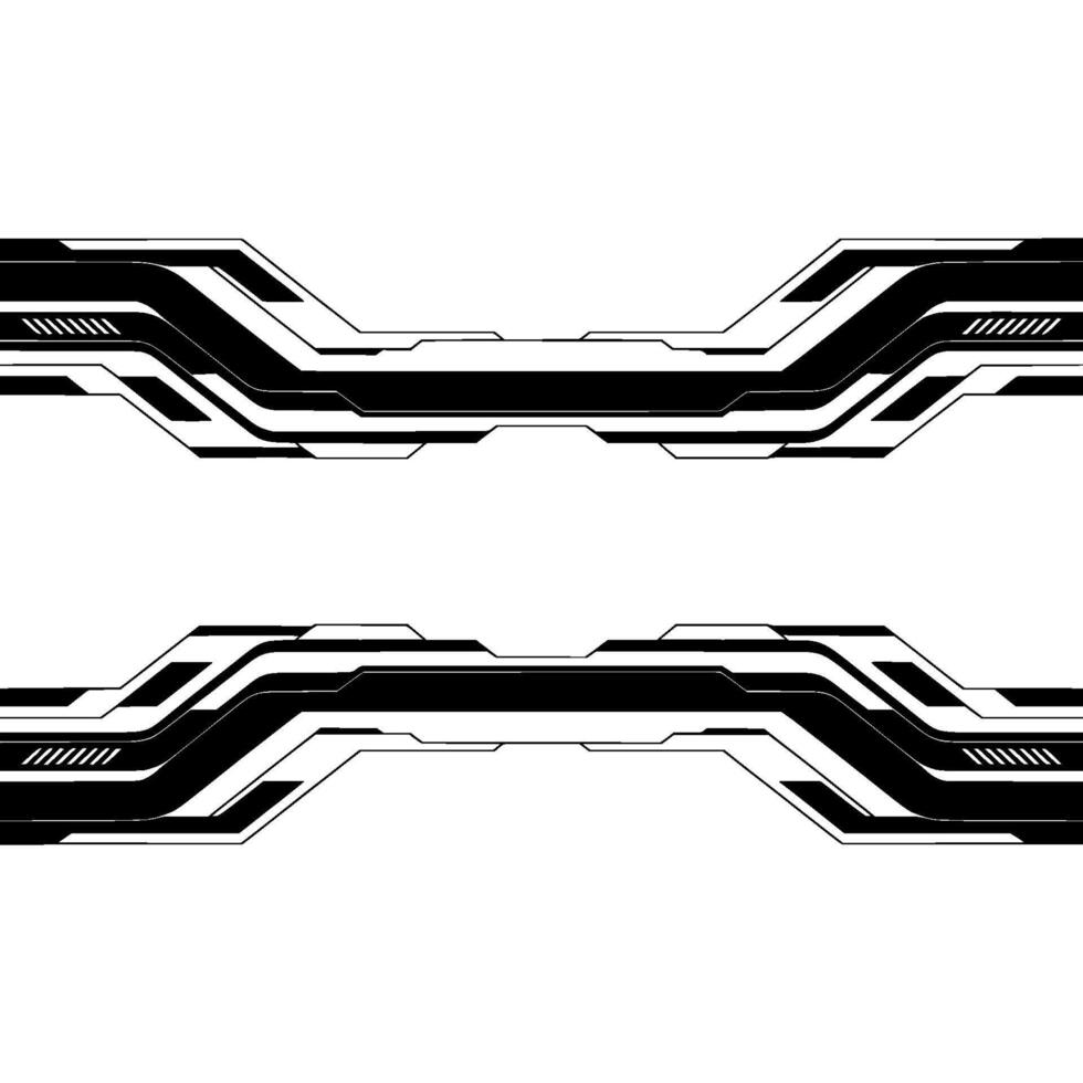 Modern Tech Interface Black White. vector