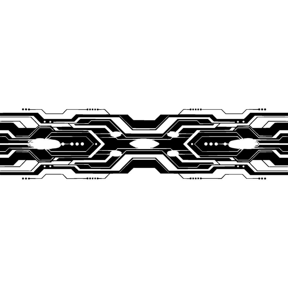 Futuristic Tech Circuitry , Geometric Lines, White Background. vector