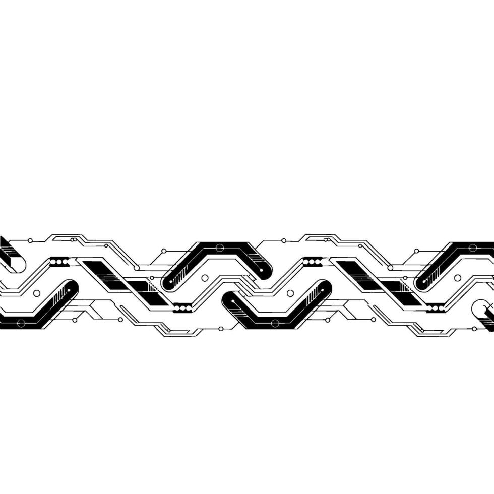 Modern Circuit Board Element on White Background. vector