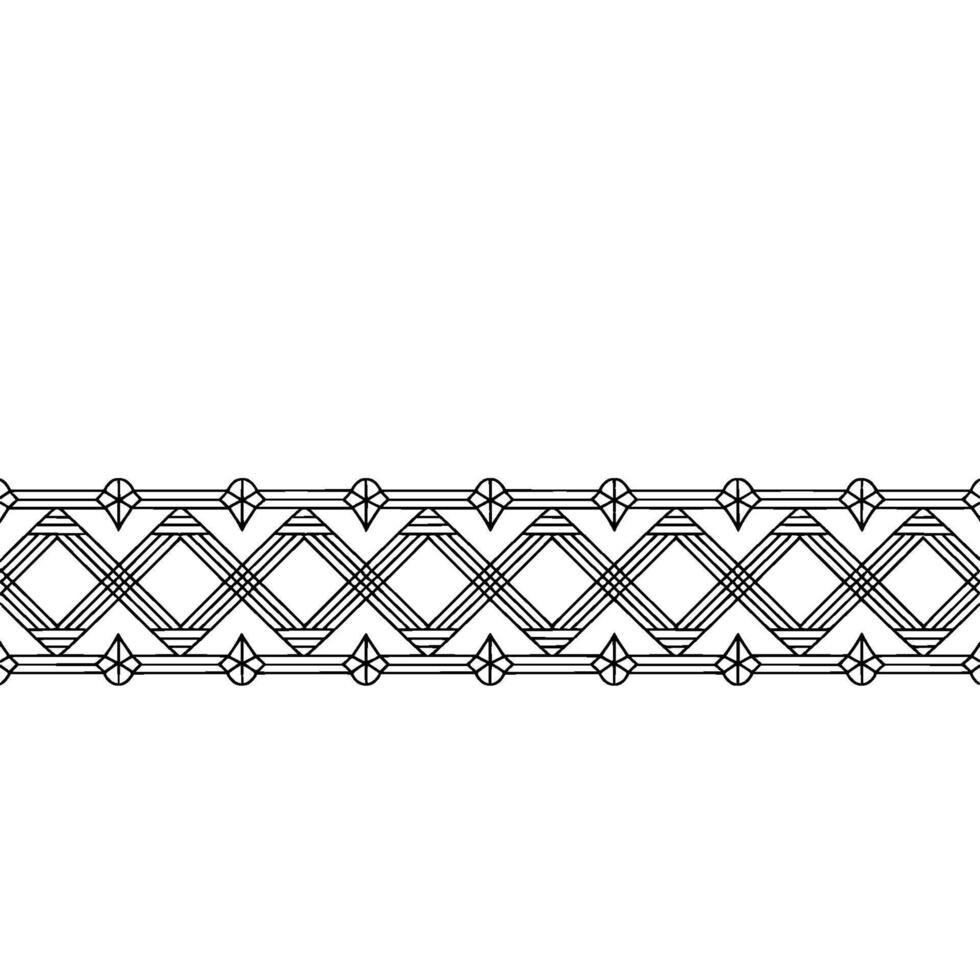 Geometric Minimalist Black White Border , Abstract Pattern. vector
