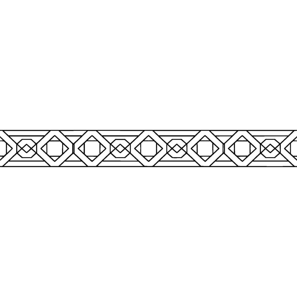 Minimalist Geometric Border Ornament on White Background. vector