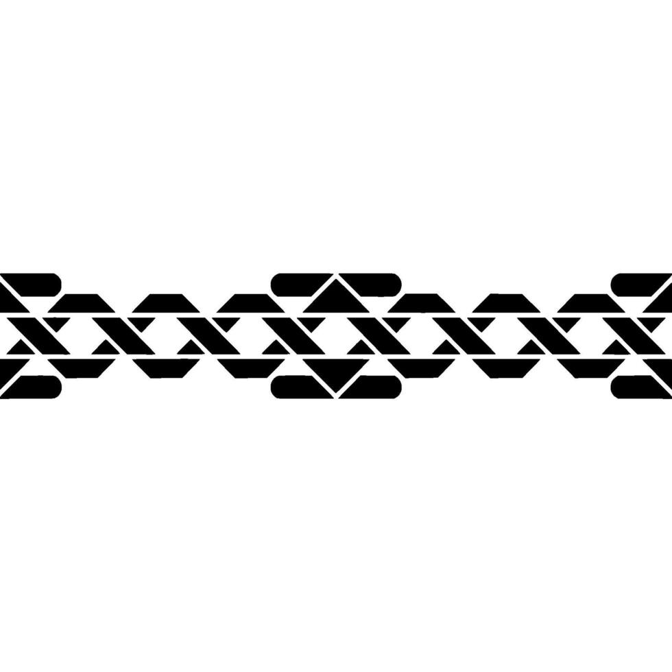 Geometric Pattern Border in Black on White Background, Modern. vector
