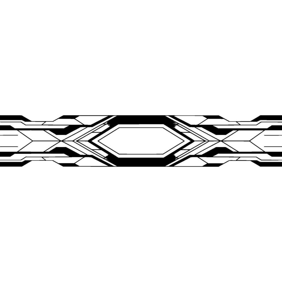 Geometric Tech Banner Monochrome Digital with Hexagon Focal Point. vector
