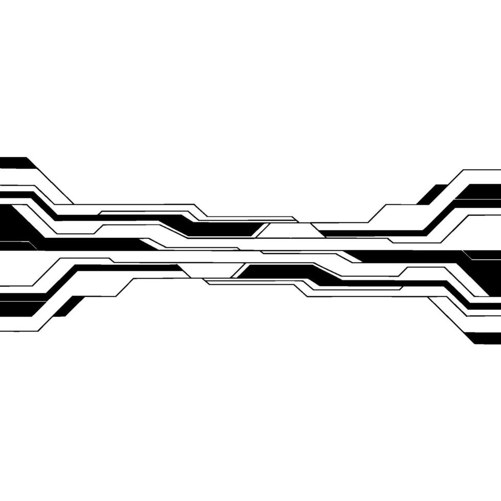 Modern Tech Abstract Lines Background Black White Futuristic. vector