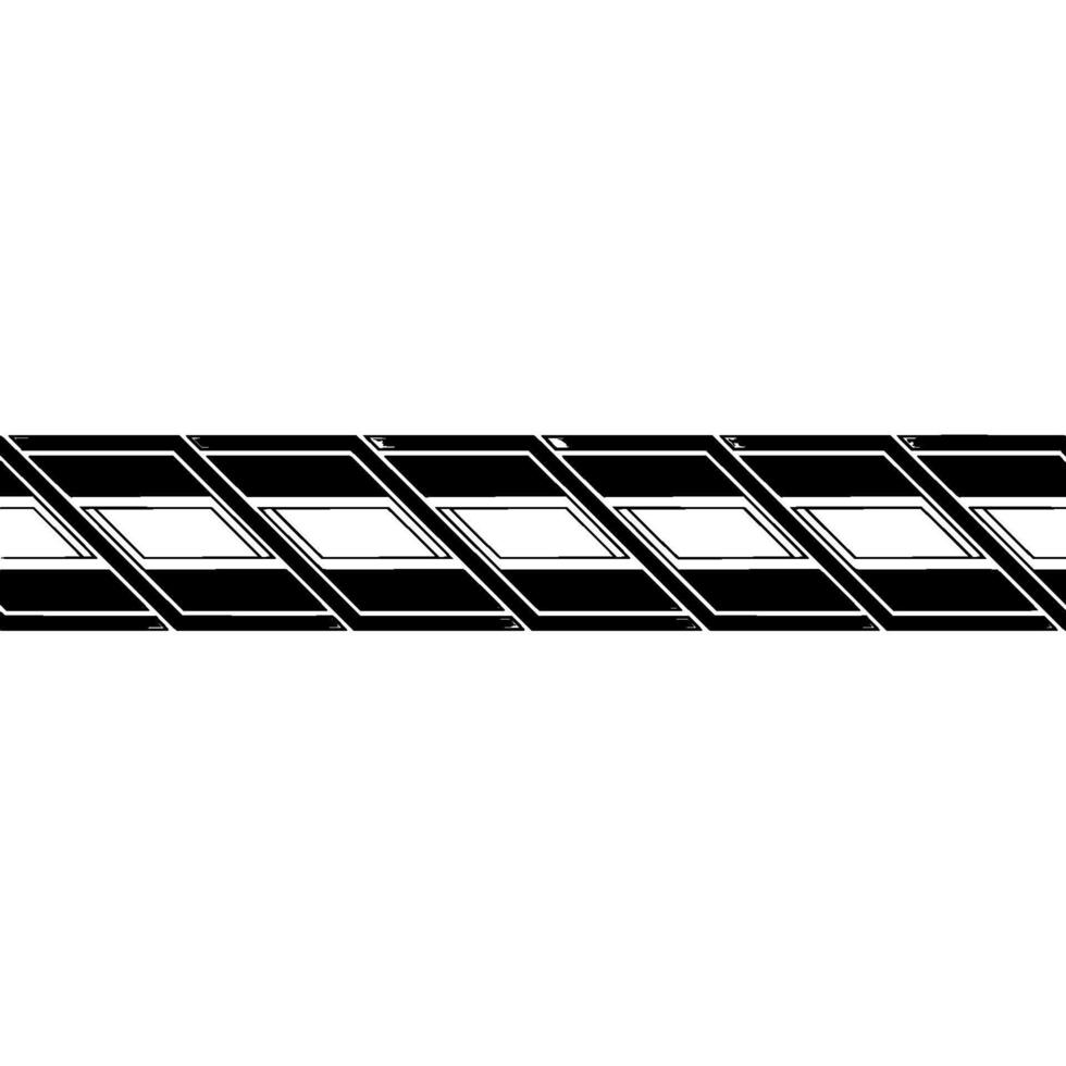 Geometric Black and White Seamless Border. vector