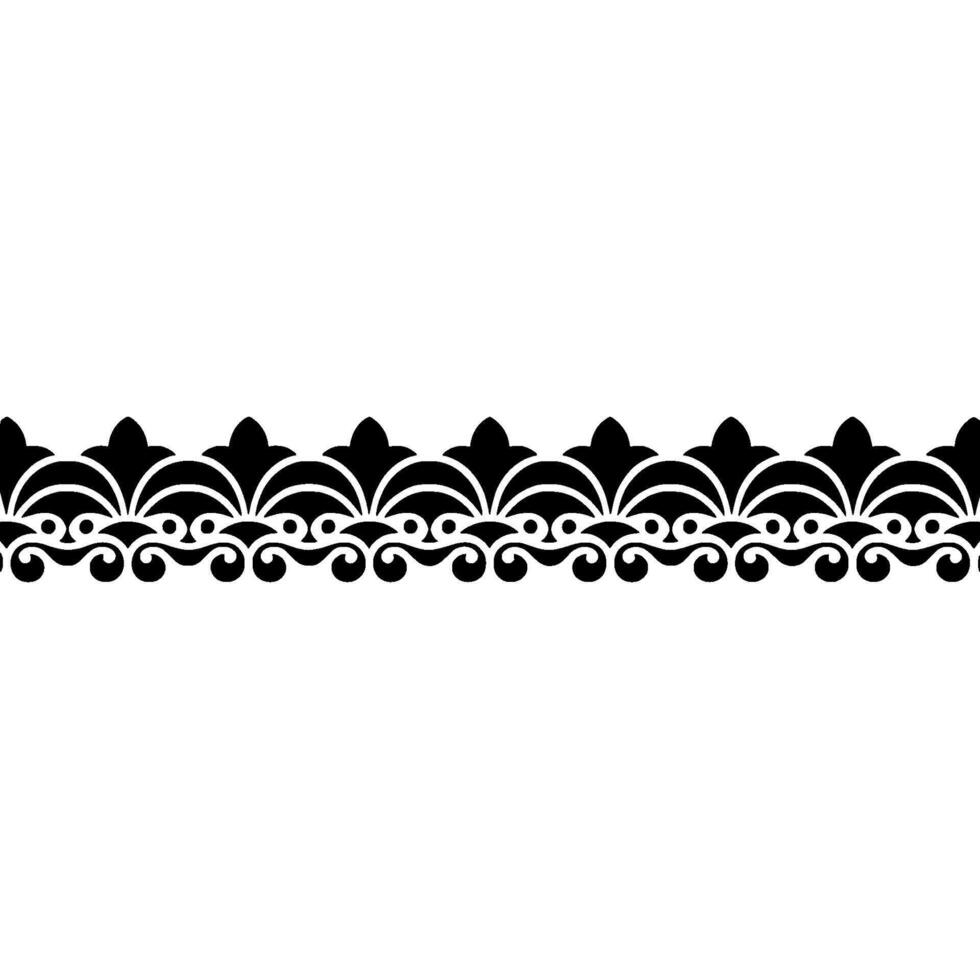 Elegant Black Ornamental Border on White Background. vector