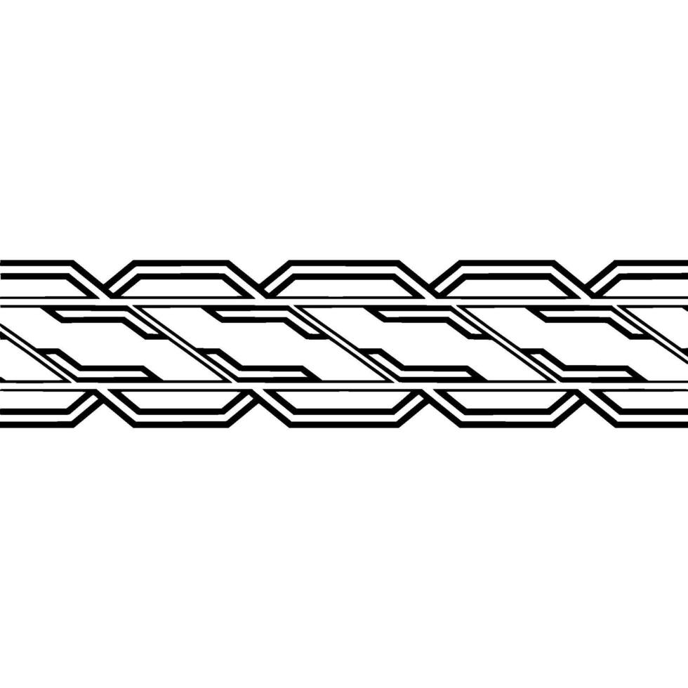Abstract Geometric Border , Black Lines on White Background. vector