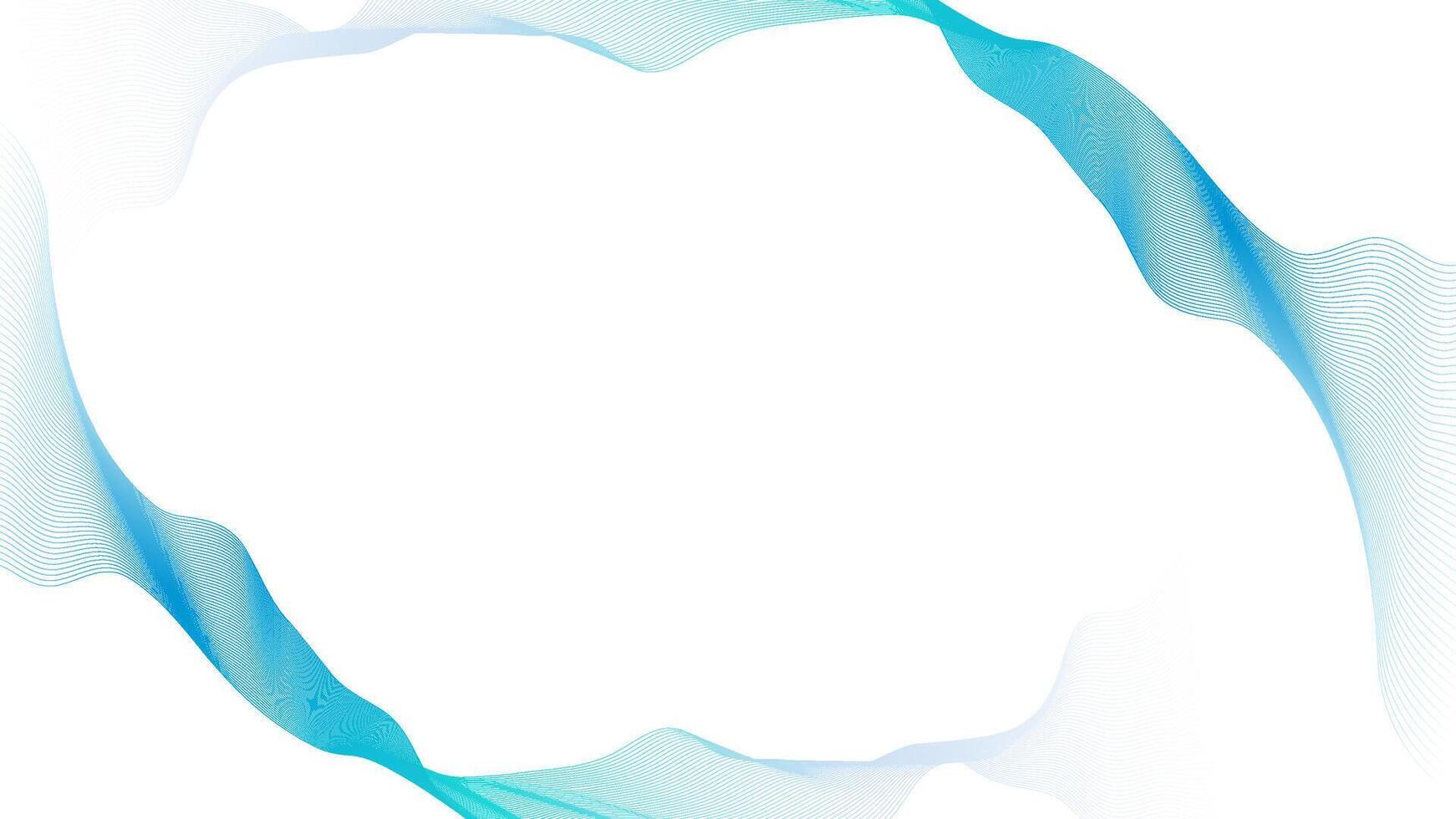 flowing lines minimalist blue clean frame background vector