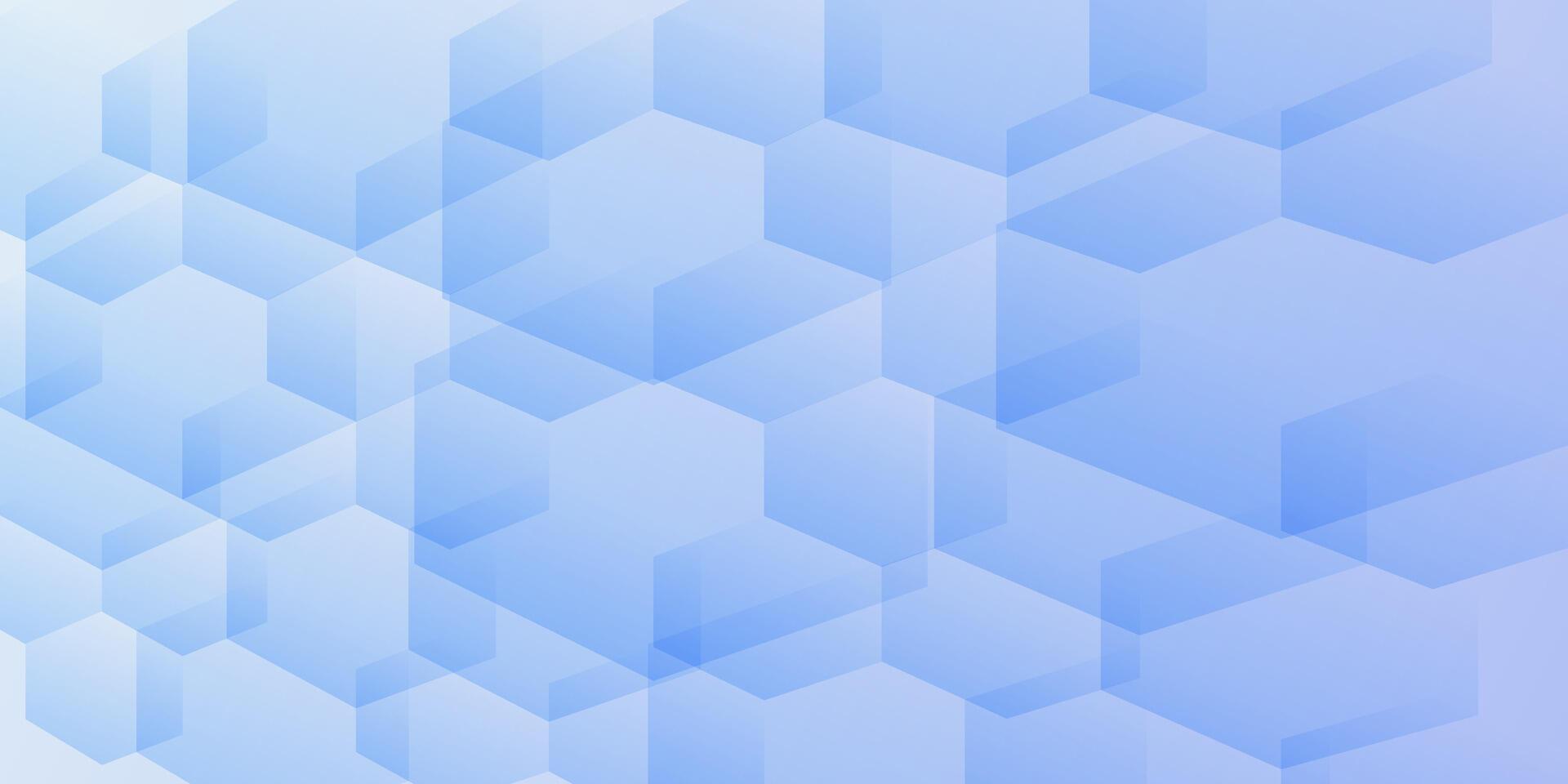 Geometric blue hexagons form abstract pattern. Abstract design element for banner backdrop presentation background vector