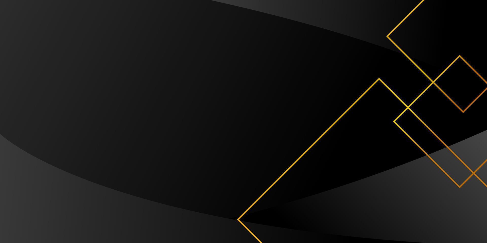 Geometric gold lines on black background. Abstract design element for banner backdrop presentation background vector