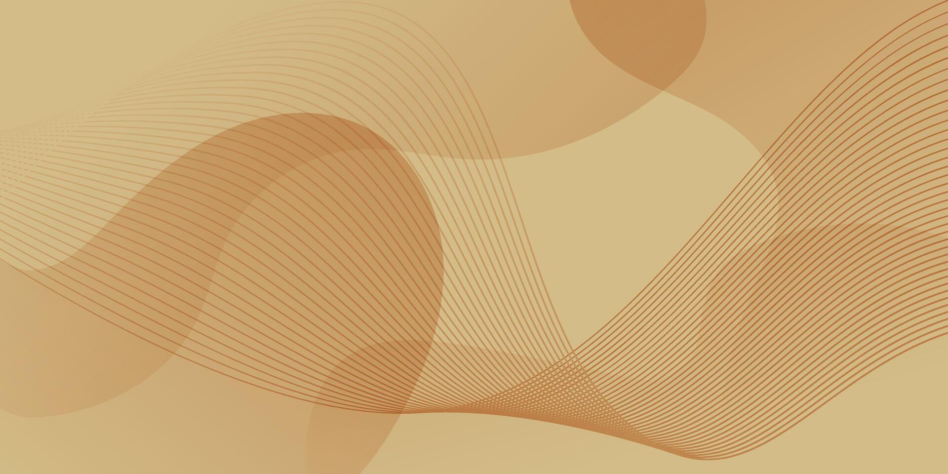 Golden flowing waves and circles. Abstract design element for banner backdrop presentation background vector