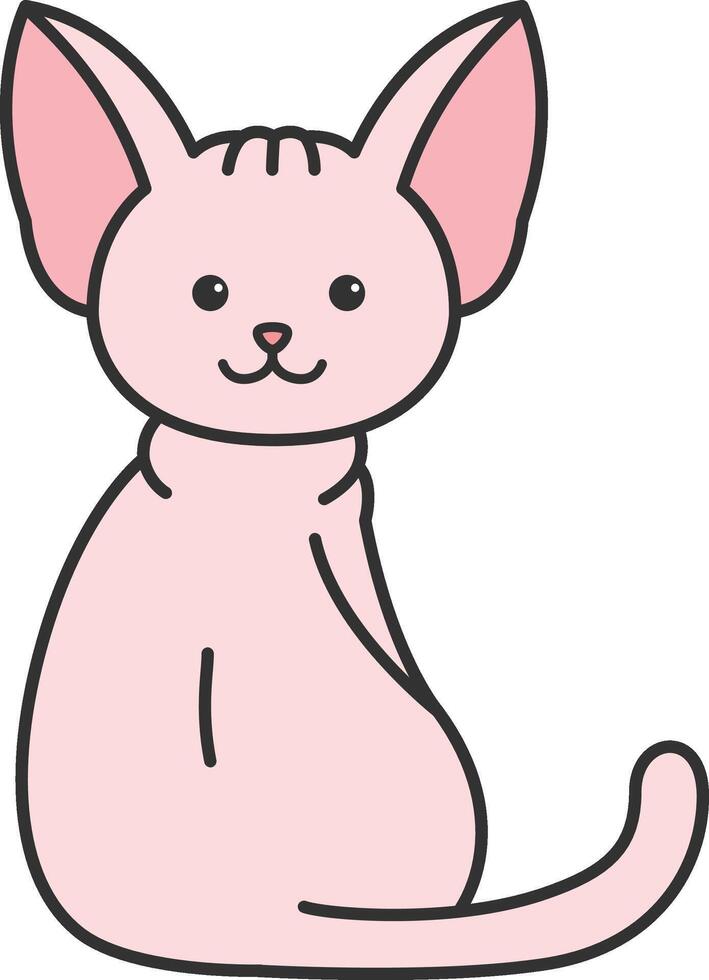 simple sphynx cat illustration vector