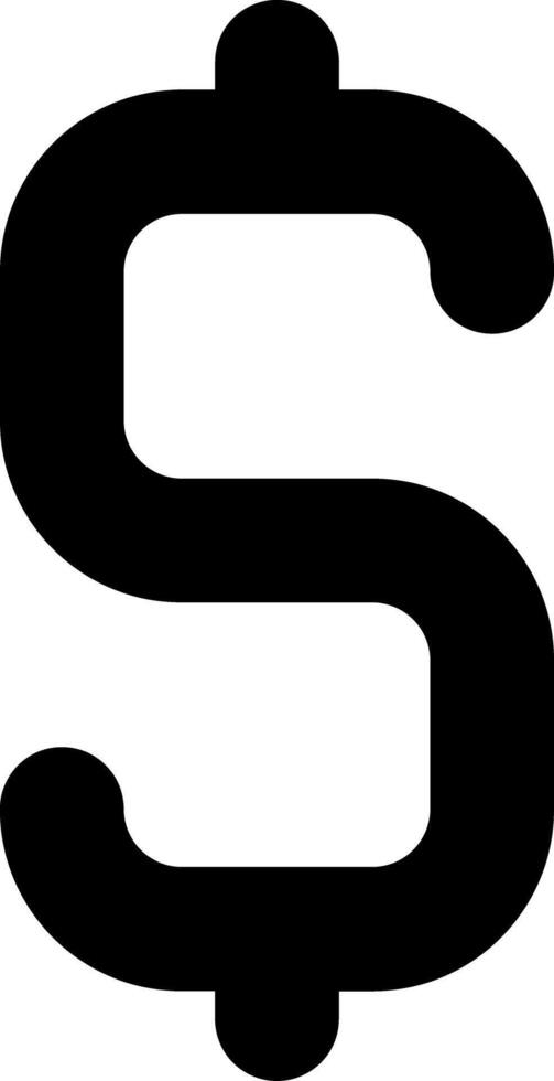 a black and white dollar sign icon vector